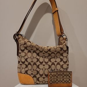 Coach handbag with matching coin purse